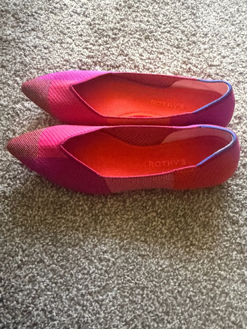 Rothy's Point in Pink and Red
